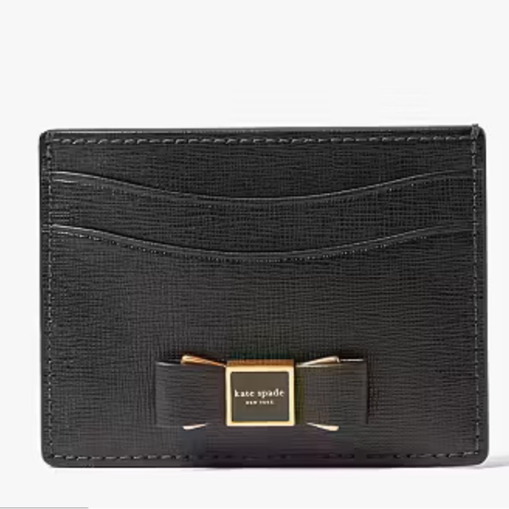 KATE SPADE Morgan Bow Embellished Cardholder great pre-owned condition
